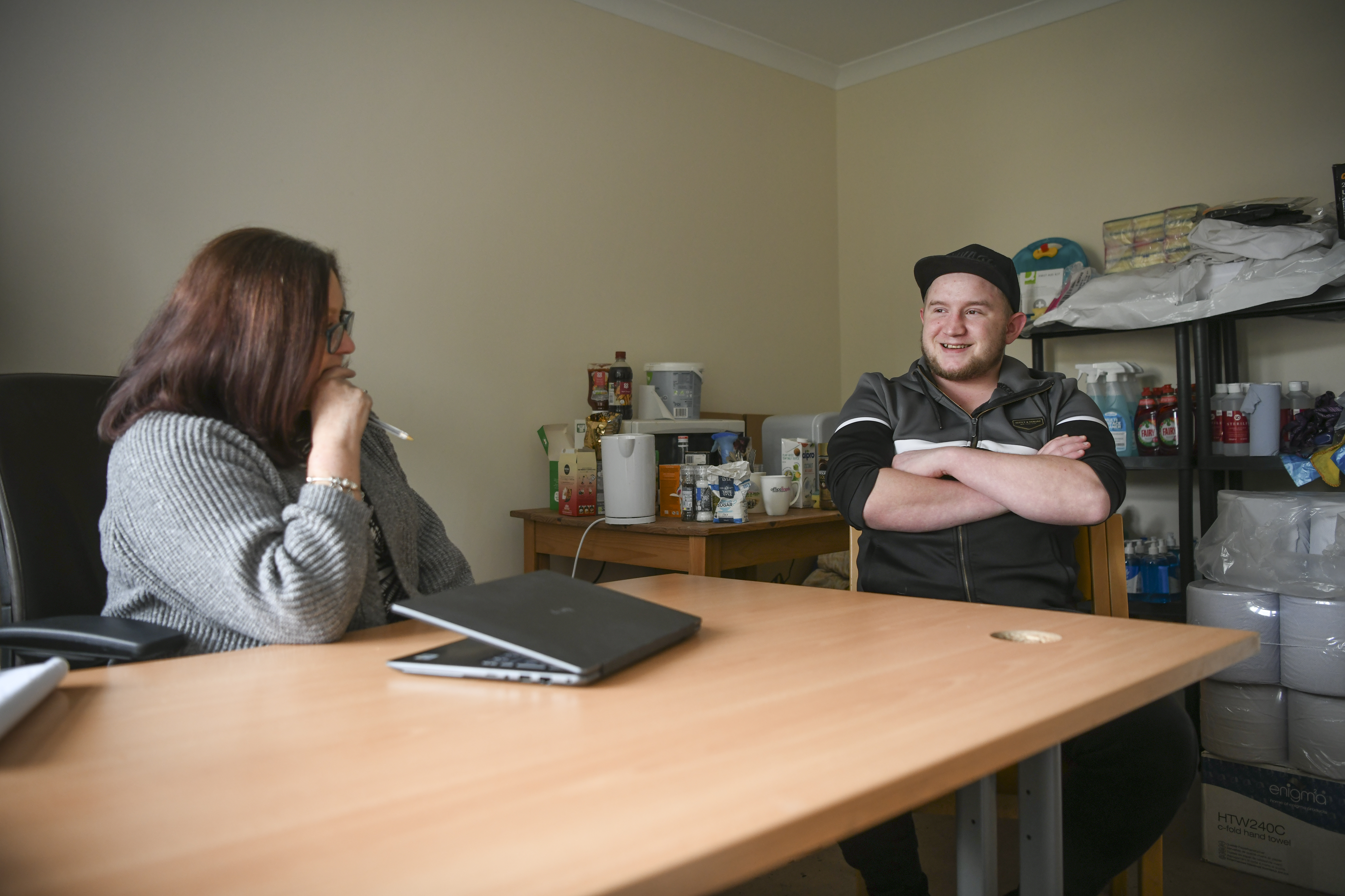A female colleague and a client receiving advice
